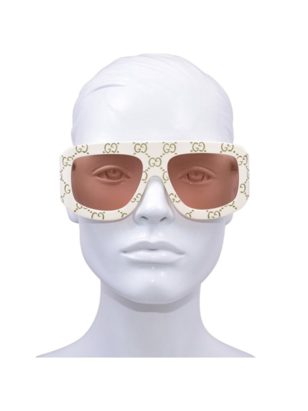 Gucci GG0983S Cream Sunglasses with Orange Lenses 001 New - Picture 6 of 12